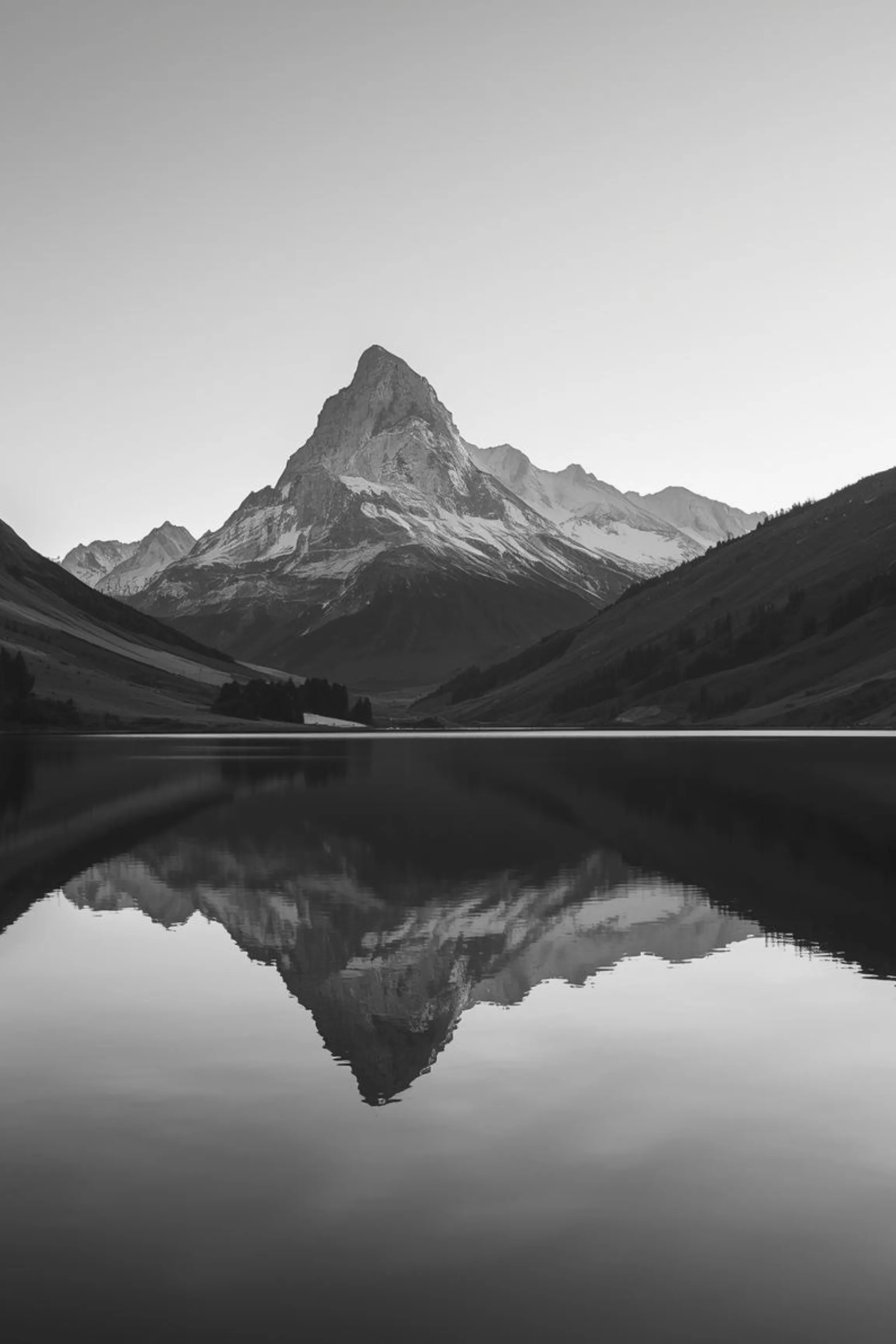 Black and white Mountain Shadows - View 2